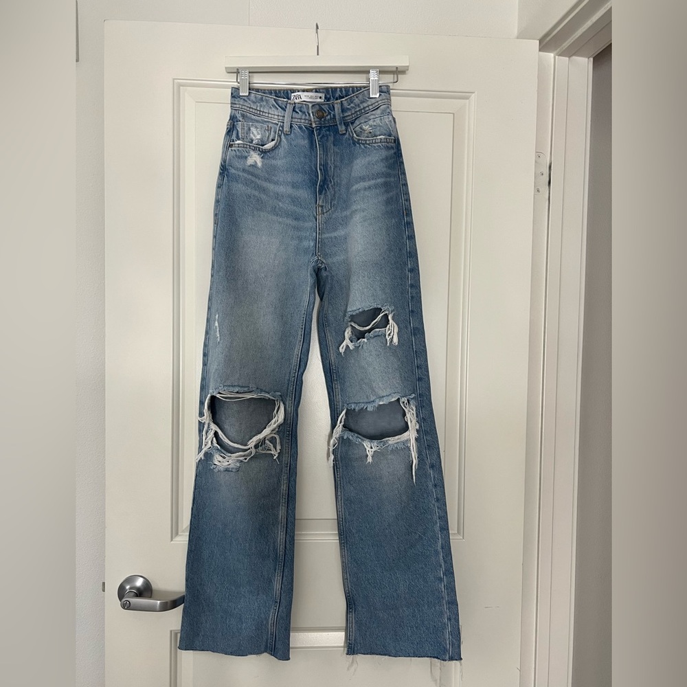 Zara high waisted wide leg denim